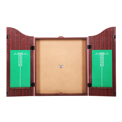 18" Dartboard Dart Board With Steel Darts Wooden Cabinet Party Game