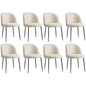 8x Dining Chairs Upholstered Sherpa White