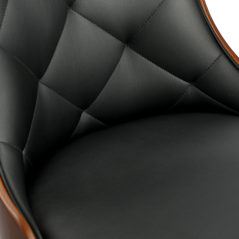 4x2PC &2x2PC Wooden Dining Chairs Black Leather Padded Seat for Kitchen or Dinin
