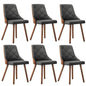 Wooden Dining Chairs Linen fabric/Leather Padded Seat