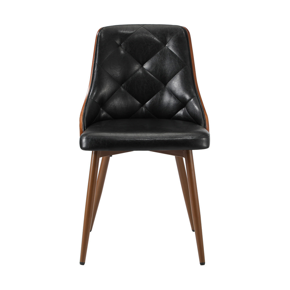 4x Dining Chairs Retro Cafe PU Leather Seat Black & White Kitchen Restaurant Chairs