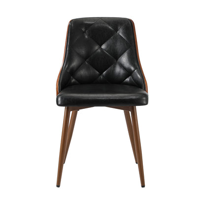 4x Dining Chairs Retro Cafe PU Leather Seat Black & White Kitchen Restaurant Chairs
