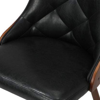 4x Dining Chairs Retro Cafe PU Leather Seat Black & White Kitchen Restaurant Chairs