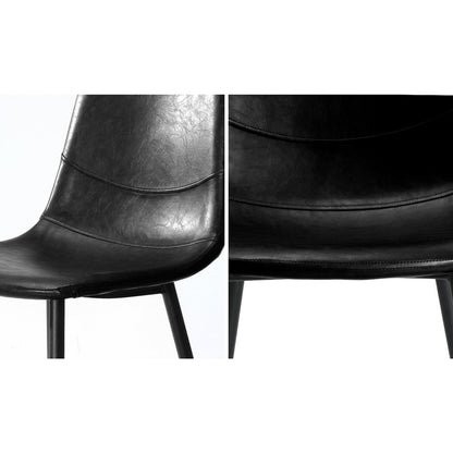 8x Dining Chairs Accent Chair PU Leather Black/Green
