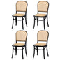 4Pcs/6Pcs Dining Chairs Wooden Chairs Rattan Black