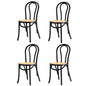 Wooden Dining Chair Ratan Seat Black/Natural/White
