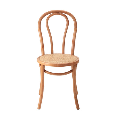 Wooden Dining Chair Ratan Seat Black/Natural/White