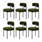 8x & 6x Dining Chair Round Boucle Seats Backrest Green