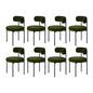 8x & 6x Dining Chair Round Boucle Seats Backrest Green