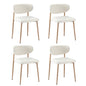 4x Dining Chairs Boucle Fabric Black&White