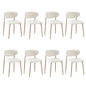 8x Dining Chairs Boucle Fabric Black&White