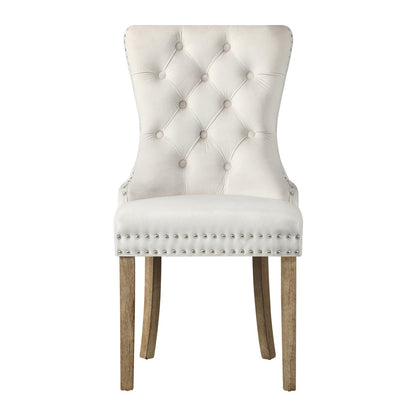 Modern Grey Wooden Frame Dining Chairs with Tufted Upholstery