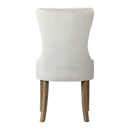 Modern Grey Wooden Frame Dining Chairs with Tufted Upholstery