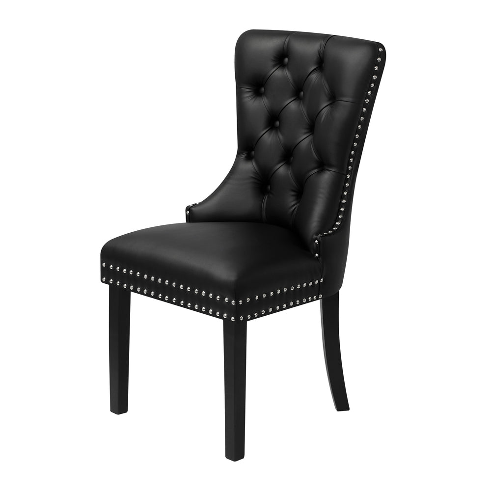 Modern Grey Wooden Frame Dining Chairs with Tufted Upholstery