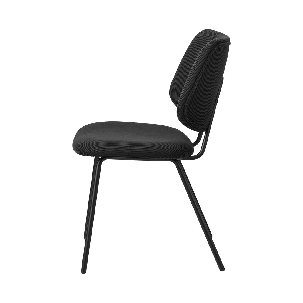 2x Dining Chair Vintage Retro Polyester Dark Grey
