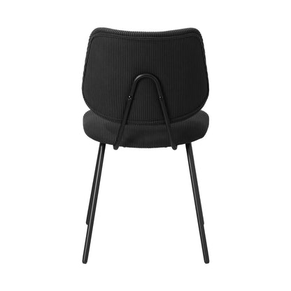 2x Dining Chair Vintage Retro Polyester Dark Grey