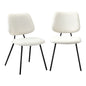 2x Dining Chair Vintage Retro Polyester Dark Grey