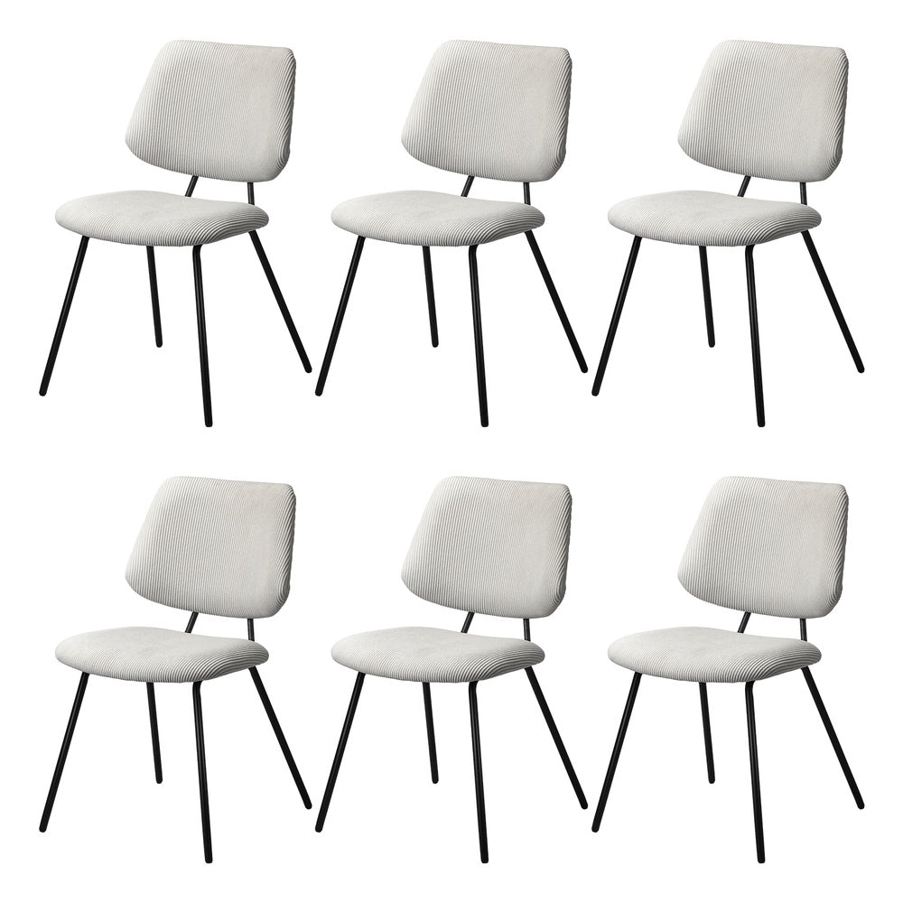 6x Dining Chair Vintage Retro Polyester Padded Dark Grey