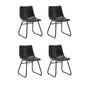 Dining Chairs Retro Padded Seat PU Brown/Grey