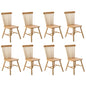 8x Dining Chairs Minimalist Vertical Back Wooden