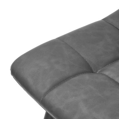 4x Dining Chairs PU Leather Padded Seat Retro Black & Grey