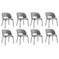 8x Dining Chair Tub Armchairs Fabric Grey&Black