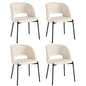 4x Armchair Dining Chair Sherpa White,Gold&Black