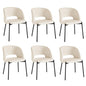 4x Armchair Dining Chair Sherpa White,Gold&Black
