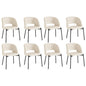 8x Dining Chair Tub Armchairs Sherpa Black&White