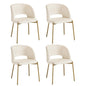 4x Armchair Dining Chair Sherpa White,Gold&Black