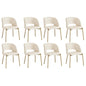 8x Dining Chair Tub Armchairs Sherpa White&Gold