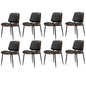 8x Dining Chairs Retro PU Leather Solid Wood Metal Leg Black