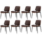 8x Dining Chairs Retro PU Leather Solid Wood Metal Leg Walnut