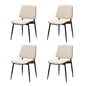 2x Dining Chairs PU Leather Wood Frame Metal Legs White