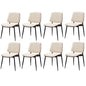 8x Dining Chairs Retro PU Leather Solid Wood Metal Leg White