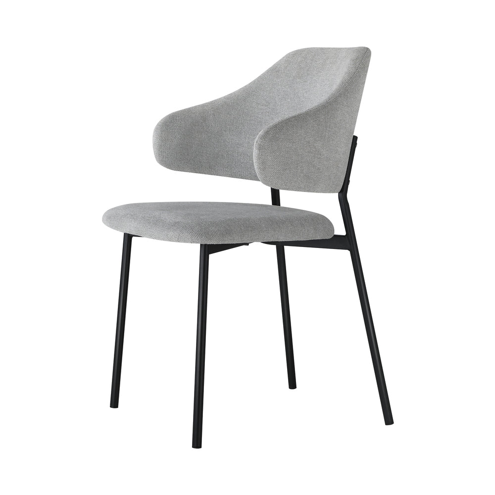 4x Dining Chairs Tub Fabric Grey&Black