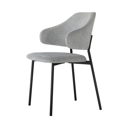 4x Dining Chairs Tub Fabric Grey&Black