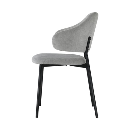 4x Dining Chairs Tub Fabric Grey&Black