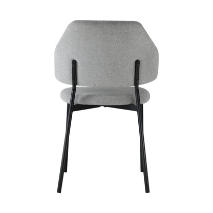 4x Dining Chairs Tub Fabric Grey&Black