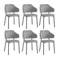 6x Dining Chairs Tub Fabric Grey&Black
