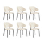 6x/2x Dining Chairs Tub Sherpa White&Black
