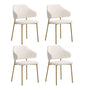 4Pcs/6Pcs Dining Chair Sherpa Gold&White