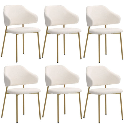 4Pcs/6Pcs Dining Chair Sherpa Gold&White