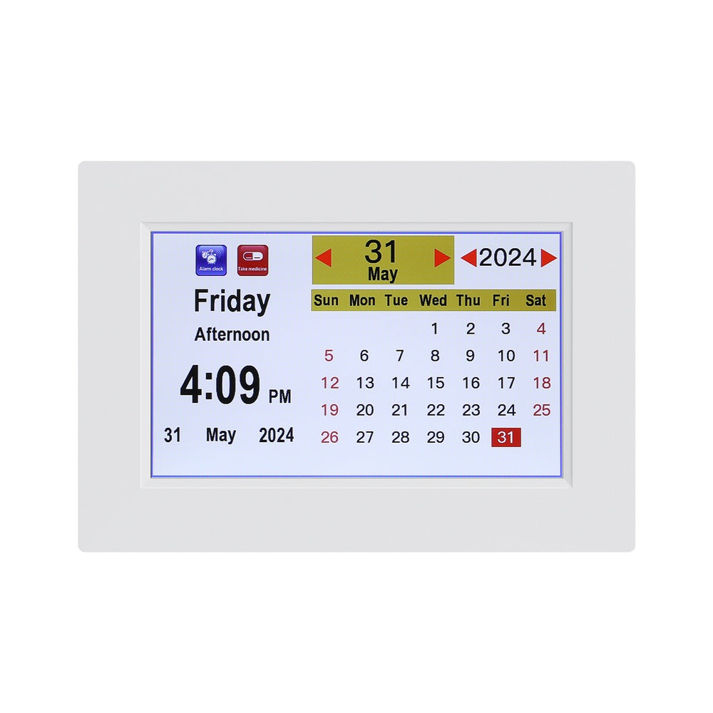 8" Digital Day Clock Calendar Alarm