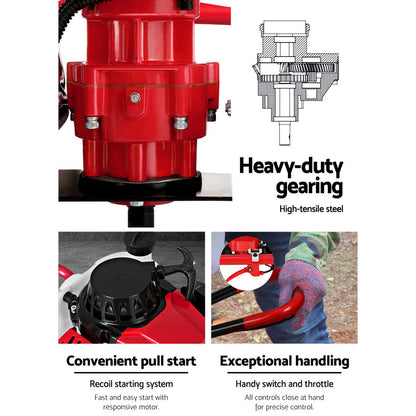 80Cc Petrol Post Hole Digger Motor Only Engine Red