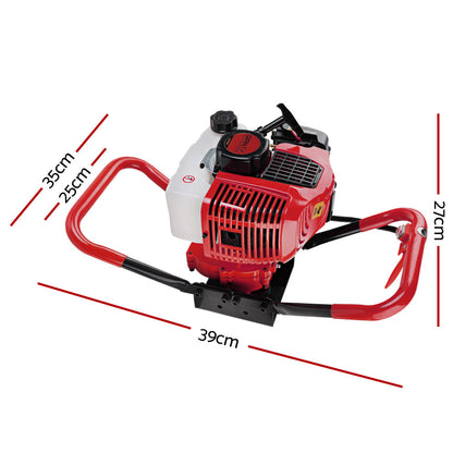 66Cc Post Hole Digger Motor Only Petrol Engine Red