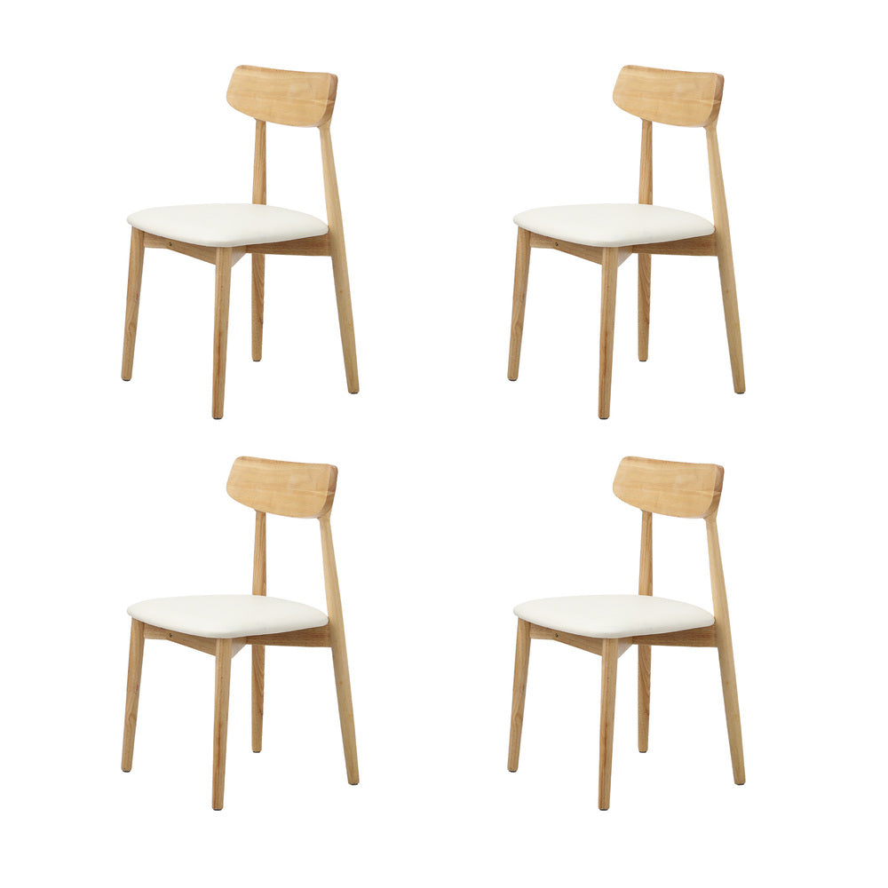 4-Seater Dining Table and Chairs Set Wooden Black Modern Kitchen Furniture