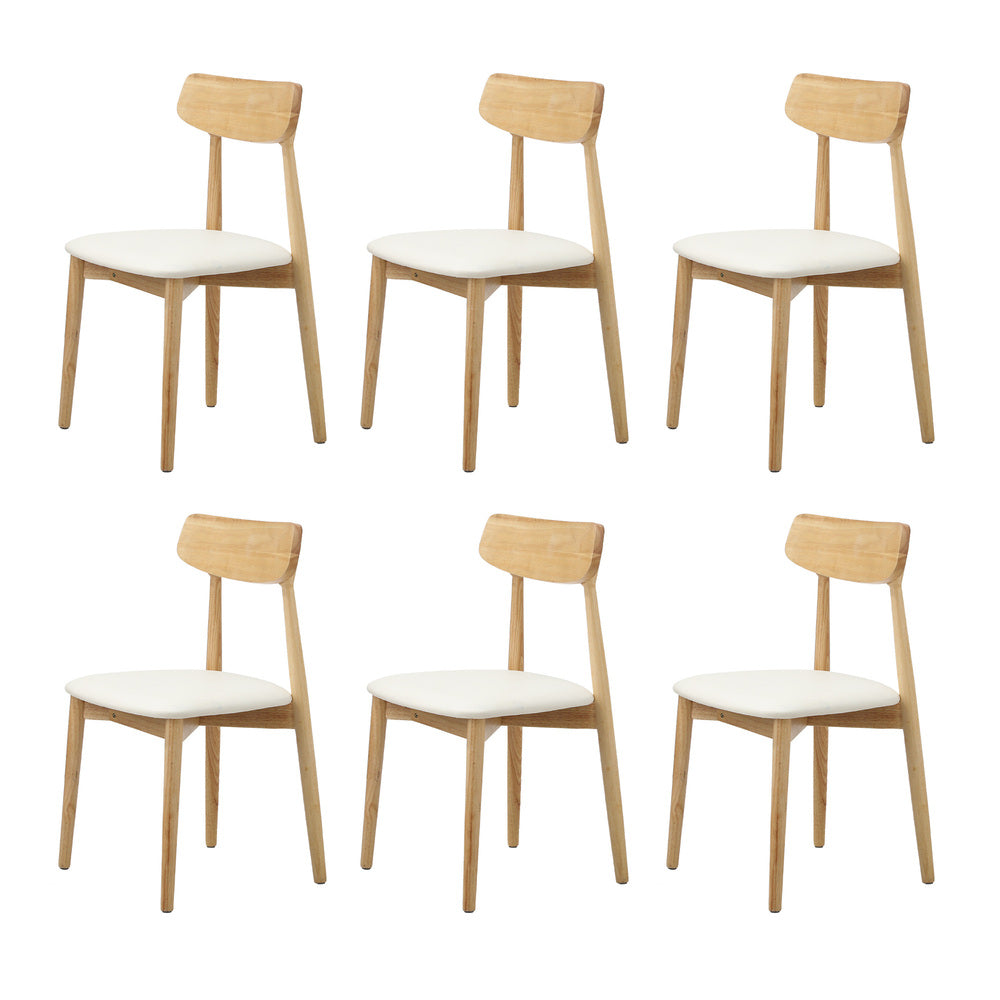 6-Seater Dining Table and Chairs Set Wooden Black & White for Kitchen or Dining Room