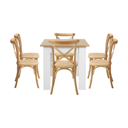 Extendable Dining Table with 4/6PCS Chairs Crossback