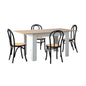160cm Extendable Dining Table with 4PCS Crossback Chairs Black